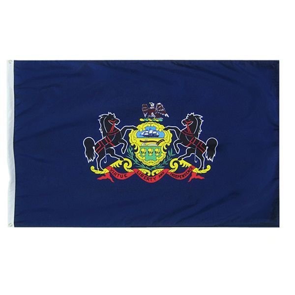 Pennsylvania Flag 3x5ft Poliestere Stampa 5x3 American USA Bandiere di Stato Banner 90 * 150 cm Volante Appeso Nuovo Decorativo