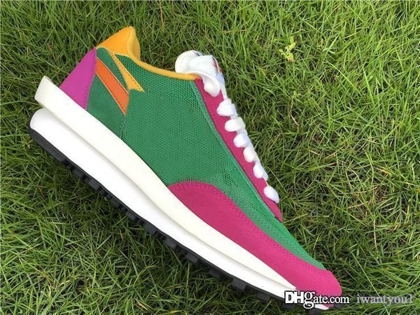 

new authentic sacai x ldv waffle ldwaffle daybreak men women running shoes pine green clay orange del sol-sail bv0073-301 with box 5-12
