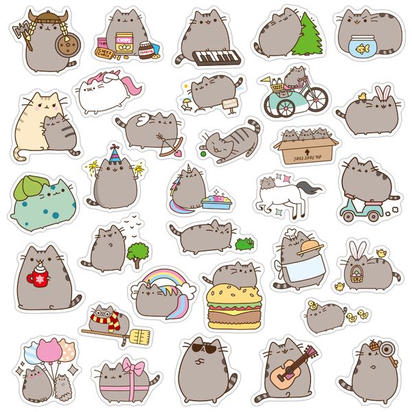 

fat removable sticker trolley cat waterproof scooter case notebook mobile phone cartoon cup water graffiti huagx