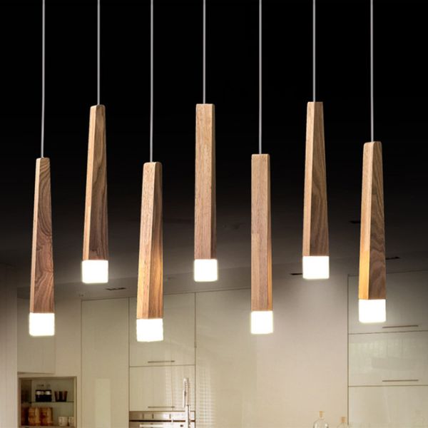 

modern japanese style wood led pendant lights kitchen restaurant hang lamp modern lustre pendent lamp loft deco indoor lighting