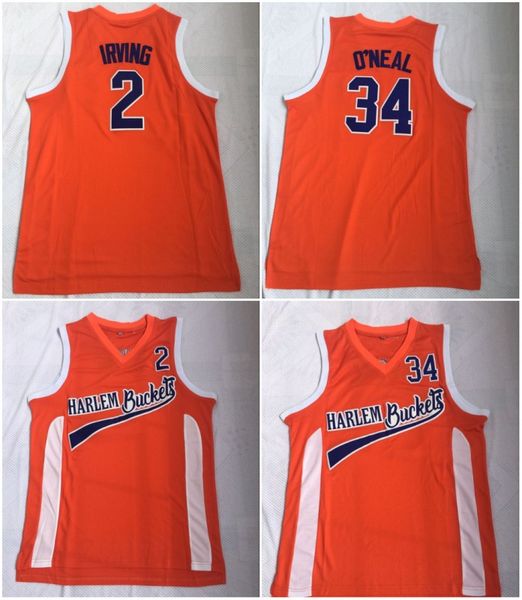 

Uncle Drew Costume #2 Kyrie Irving Jersey Harlem Buckets Movie Film Orange Mens Stitched #34 Shaquille O'Neal Basketball Jerseys ONea Shirts