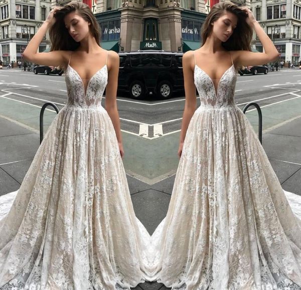 

new arrival wedding dress a line spaghetti straps long country summer garden bridal gown custom made plus size, White