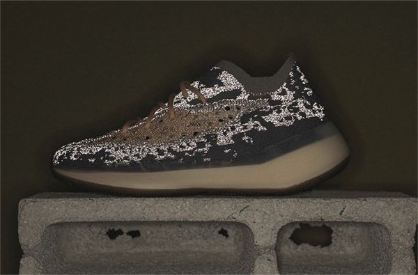 

новые аутентичные originals 380 mist кроссовки мужчины женщины kanye west wave runner 3m reflective неотражающее brown sneakers спорт с коро