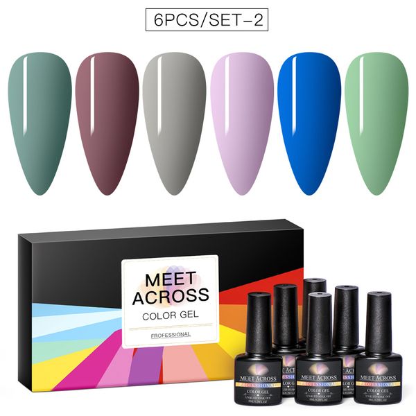 

nail art kits meet across 6pcs pure uv gel polish set color led varnish semi permanent lacquer soak off manicur