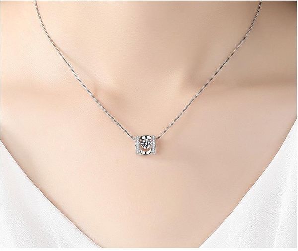 

new wedding party fashion necklace jewelry angel kiss flexible crystal luxury pendant necklace female clavicle chain, Silver
