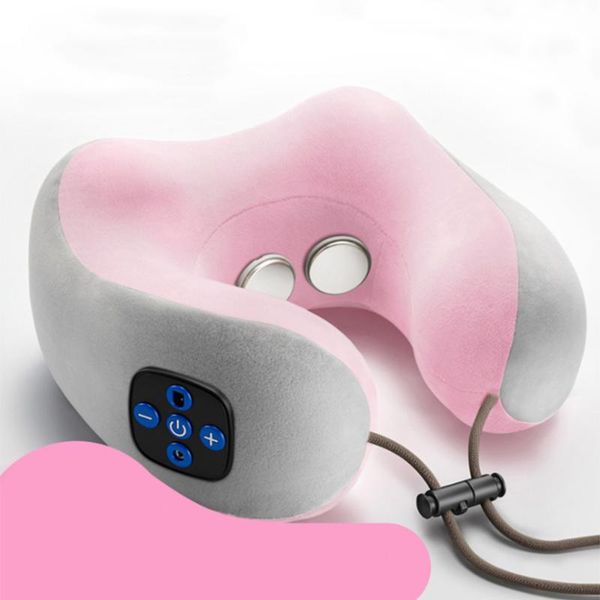 

massage pillow outdoor portable office shoulder safety health care multi-function u-shaped travel cervical relaxing velvet cloth