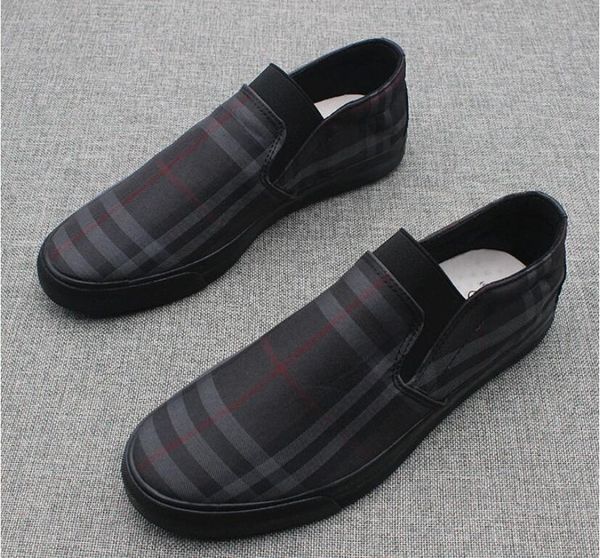 

2019 spring new brand black and khaki canvas shoes luxurious brand men loafers black canvas leather insole men's casual shoes men