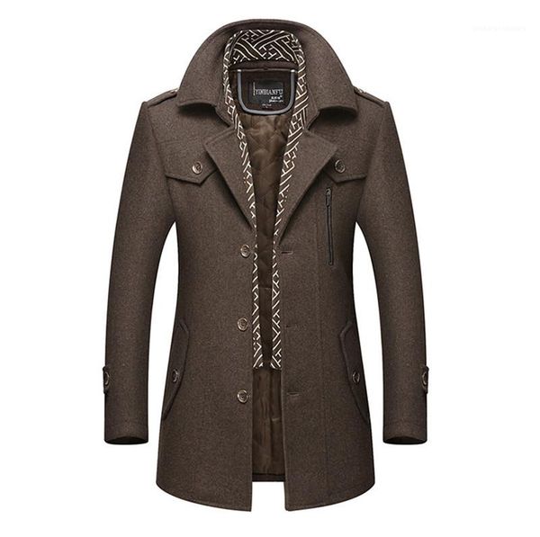 

slim outerwear winter designer mens coat fashion thick plus size wool jacket luxury mens, Black
