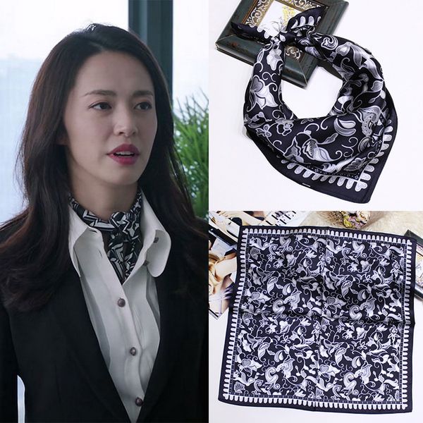 

су mingyu square summer wild женский 100% шелк малый шарф, Blue;gray