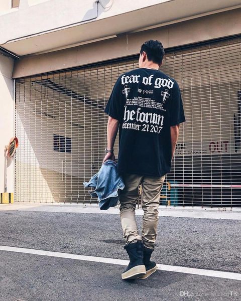 

18ss mens hip hop short sleeve t shirt fog cotton tees x jay-z 4:44 printed tshirt, White;black