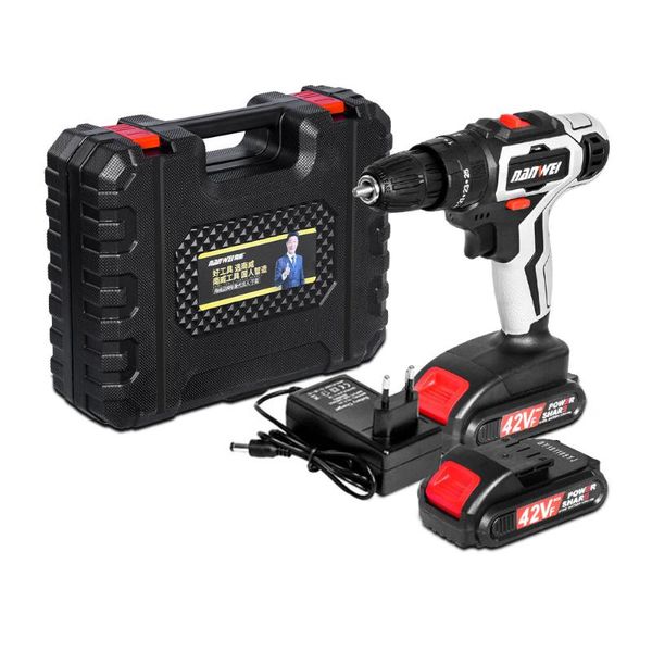 

42v double speed electric screwdriver cordless drill rechargable lithium battery light tools electric drill wrench driver new