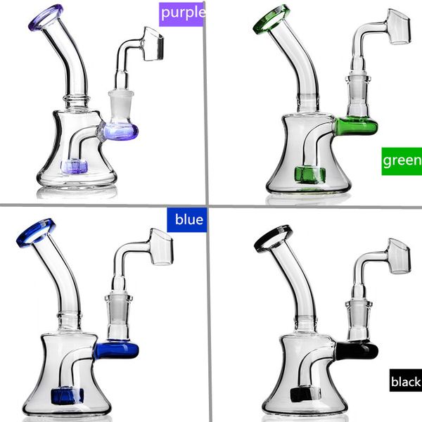 

5,5-дюймовое синее стекло Бонг согнуты Стиль водопроводная труба с 14 мм Совместной сосиской