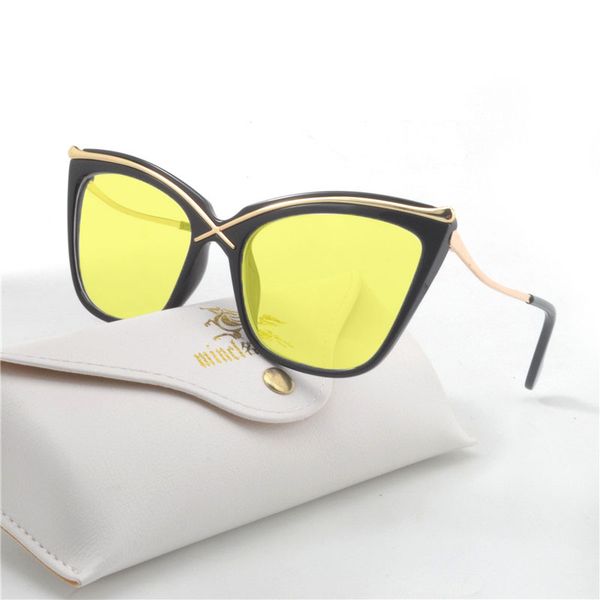 

2019 ladies retro cat sunglasses women fashion shades female vintage black butterfly sun glasses for women with box fml, White;black