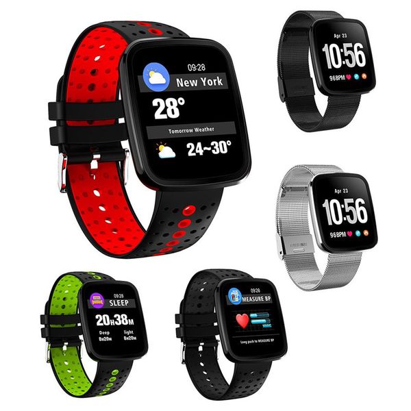 Pressione V6 intelligente Guarda Sangue Cardiofrequenzimetri Sports Tracker intelligente orologio da polso IP67 Bluetooth Meteo intelligente braccialetto per iPhone Android