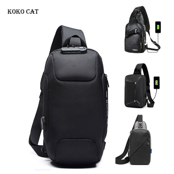

male anti-theft shoulder messenger bags multifunction crossbody bag for men waterproof short trip chest bag pack mochila hombre