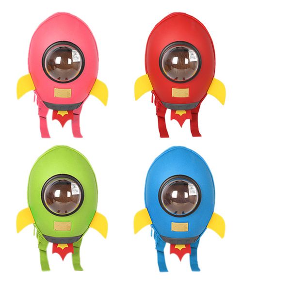 

int'g 3d rocket kids backpack boys cartoon plush girls bag children backpacks kawaii kindergarten bag kids child waterproof