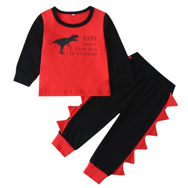 

toddler baby boys clothes dinosaur long sleeve t shirt+pants kids sportswear clothes children clothing spring and autumn kids designer clot, White