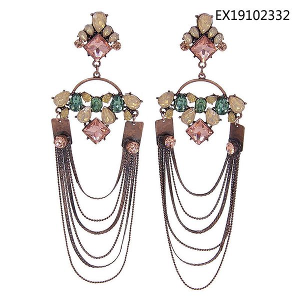 

yulaili винтаж этнические длинные кисточкой серьги падения для женщин мода чешский заявление бахрома мотаться серьги 2019 ювелирные изделия, Silver