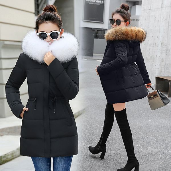 

winter jacket women down coat jacket winter women 2019 new warm autumn fashion thick hoody winter coat slim vintage parka warm womens, Black