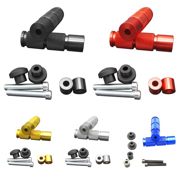 

2 pcs tools replacement extension pegs motorcycle threaded rear foot pedal footrest accessories parts aluminum alloy round