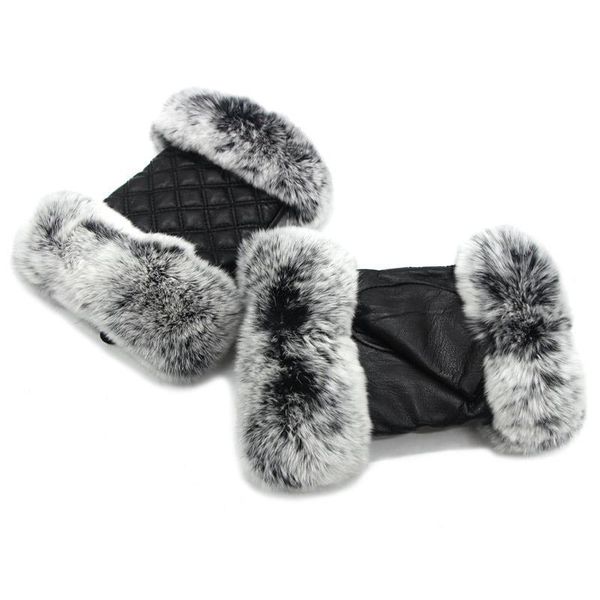 

jkp new women' true rabbit fur sheepskin half finger gloves ladies winter fashion warm authentic sheepskin gloves st18-08, Blue;gray