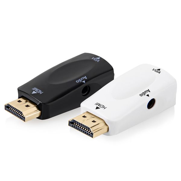 

hdmi to vga adapter audio cable converter male to female support hd 1080p for xbox360 ps3 ps4 pc laptv box projector