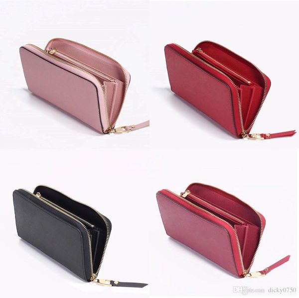 

высокое качество оригинальный кожаный дизайнерский кошелек для женщин мода кожаный длинный кошелек денежный мешок сумка на молнии карман для, Red;black