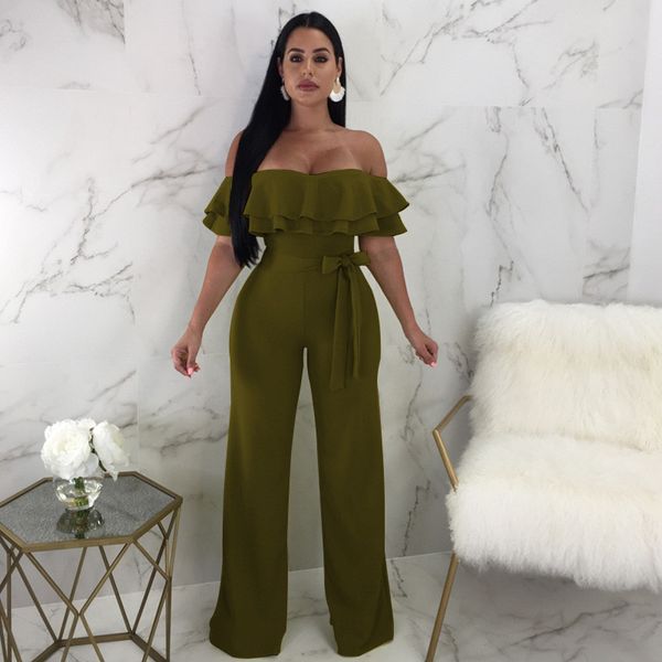 

strapless summer womens jumpsuits solid color off shoulder skinny ladies rompers casual breathable female clothing, Black;white