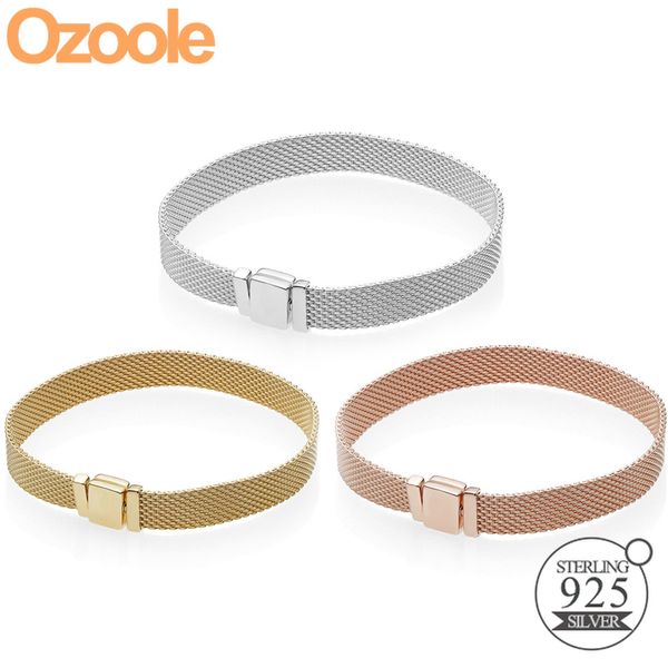 

authentic 925 sterling silver reflexions simple bangle fit bead charm european original bracelets women jewelry diy gift, Golden;silver