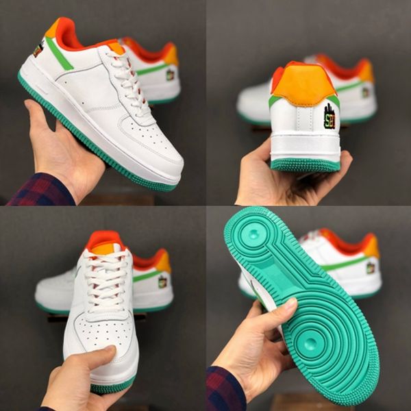 

forced sby 1'07 low mens running shoes women casual skateboard shoes trainers 1s orange green white sport sneakers dunk one des chaussu