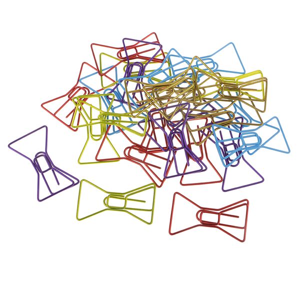 

30pcs metal bowknot paper clips bookmark office stationery special scrapbook