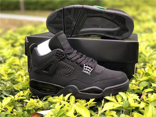 

authentic 4 black cat basketball shoes men black light graphite 4s athletic sports sneakers with original box drop shipping