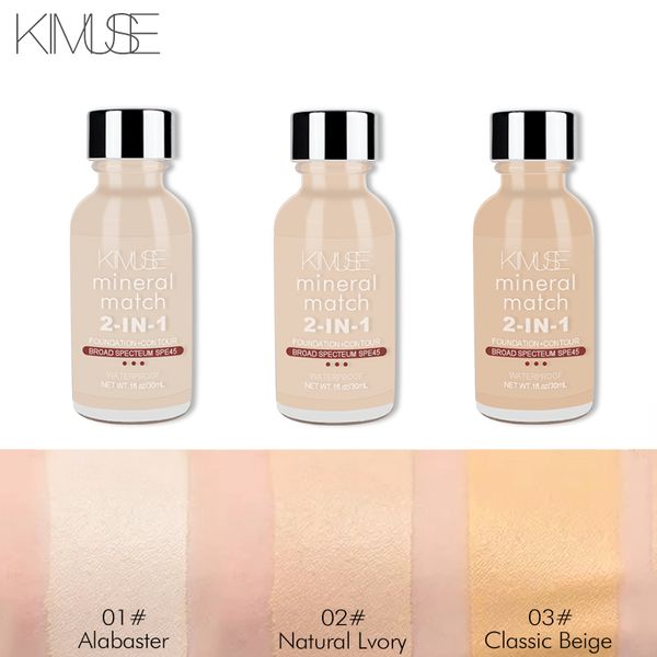 KIMUSE Copertura completa Fondotinta liquido morbido opaco Trucco Base viso Correttore a lunga durata Primer BB Cream Make Up Cosmetici 30ml