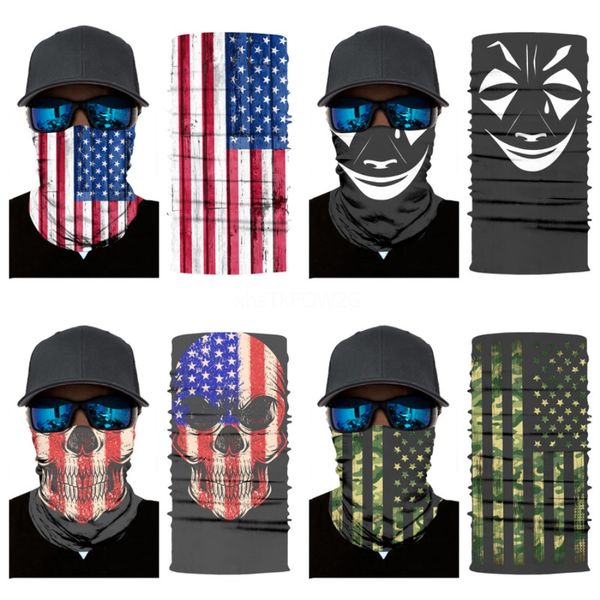

outdoor masks multi-function head skull scarf seamlessly headband skull scarf bandanas cycling masks skeleton magic skull scarf party mas#41, Blue;black