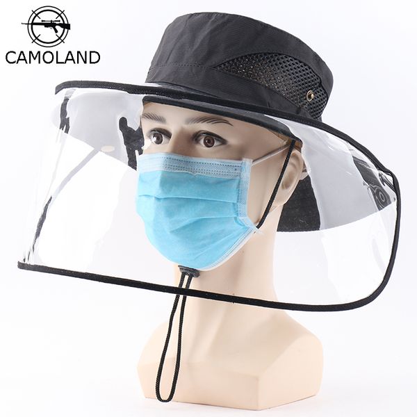 

camoland protective bucket hat anti-wind dust anti-fog sun hat women outdoor uv protect fisherman hats sunbonnet caps, Blue;gray