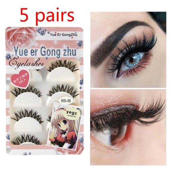 

5 pairs 3d lashes natural false eyelashes dramatic volume fake lashes makeup eyelash extension lifelike eyelashes