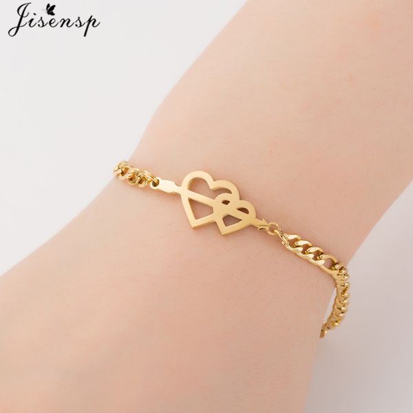 

jisensp cupid's arrow bracelet romantic hearts stainless steel bracelet fashion jewelry for women lovers valentine's day gift, Black