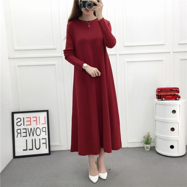 

2019 winter women sweater dress korean long casual knitted sweater dress ladies loose long plus size pullovers xxxxxl 5xl a1197, Black;gray