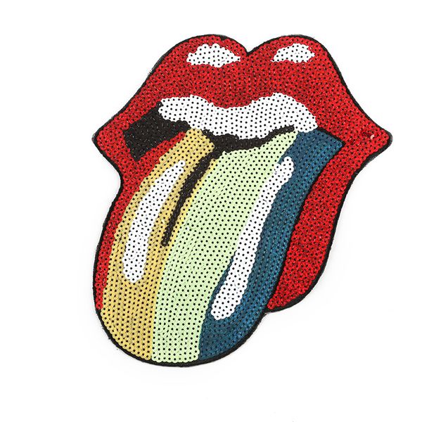 

gugutree вышивки патчи большого цветка череп патч для губ животных значки аппликации пластыри для одежды дк-18, Black