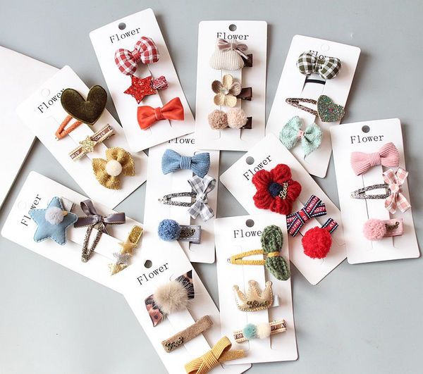 

european and american baby head accessories new style childrens handmade bow hairpin hair band hair accessories set foreign trade hair acces, Slivery;white