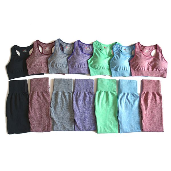 

женщины vital бесшовная йога set фитнес одежда высокой талией леггинсы gym + проложенный push up спорт бюстгальтер бег спортивная tracksuit