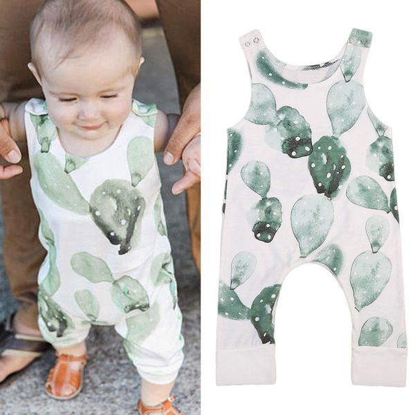 

newborn infant baby girl boy cactus romper babygrow sleeveless girl summer romper clothes jumpsuit playsuits, Blue