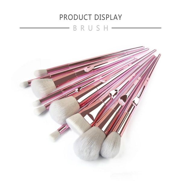 

maange 10pcs pink makeup brushes set foundation powder blush beauty cosmetic brush tools