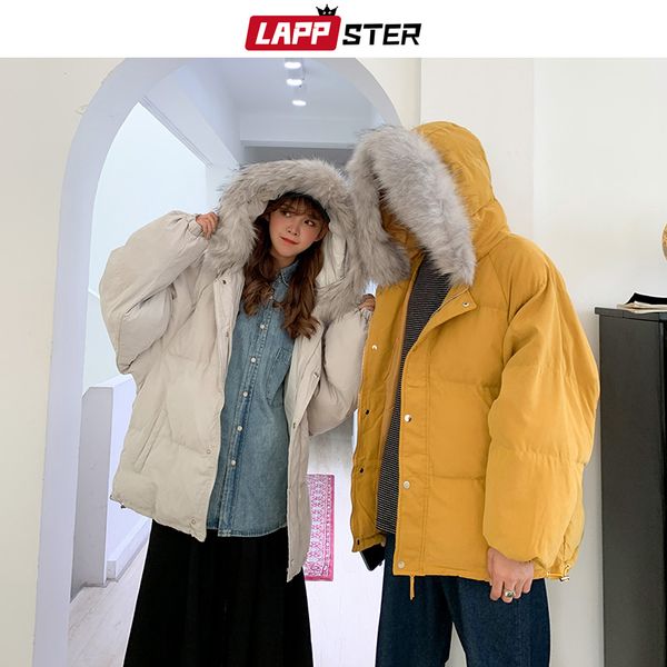 

мужчины корейского толстого пузырь пальто 2019 parka mens streetwear hip hop зимние куртки пальто мужчина хип-хоп с капюшоном куртки puffer, Black