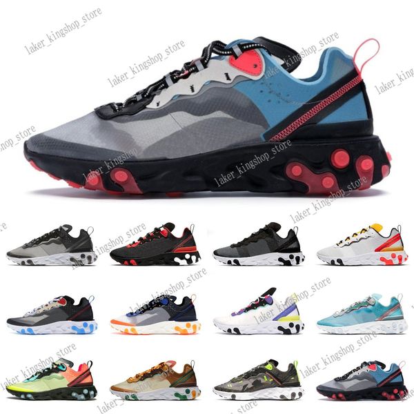 

2020 react element 87 55 running shoes for men women light bone triple black bred hyper pink mens trainers sports sneakers runner casual #13