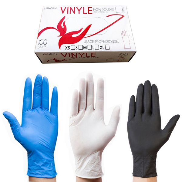 

100pcs / box disposable clean latex nitrile kitchen accessories antiviral work gardening beauty gloves universal