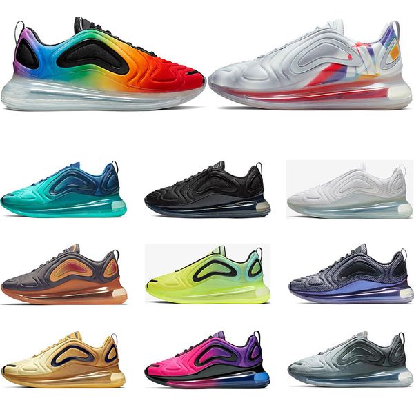 

nike air max 720 2019 кроссовки для мужчин женские тройные белые черные северное сияние CARB