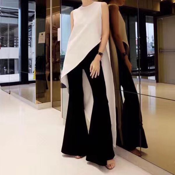 

summer blouse woman chiffon shirt for women sleeveless asymmetrical large size dovetail shirts female summer fashion ol clothing, White