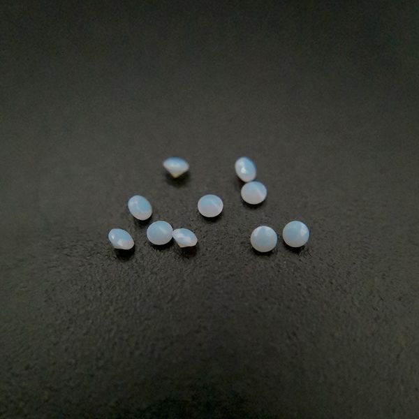 

246/4 good quality high temperature resistance nano gems facet round 2.25-3.0mm light opal sky greenish blue synthetic stone 1000pcs/lot, Black