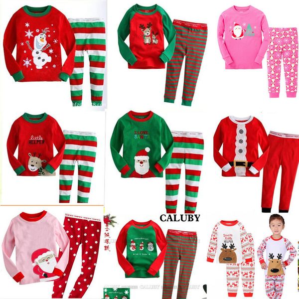 

retail 34 styles new boys girls christmas clothing sets long sleeve pajamas 2pcs outfit sets(tshirt+pant) xmas kids outfit boutique clothes, White